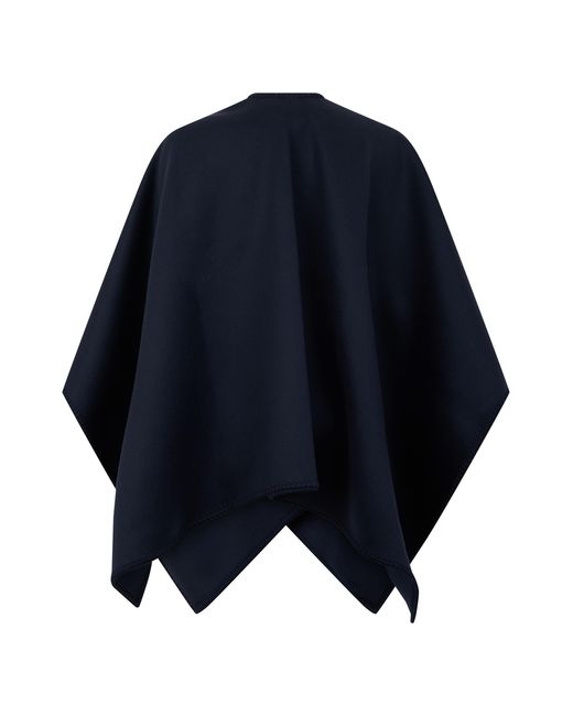 Max Mara Blue Poncho Virgin Wool Capes