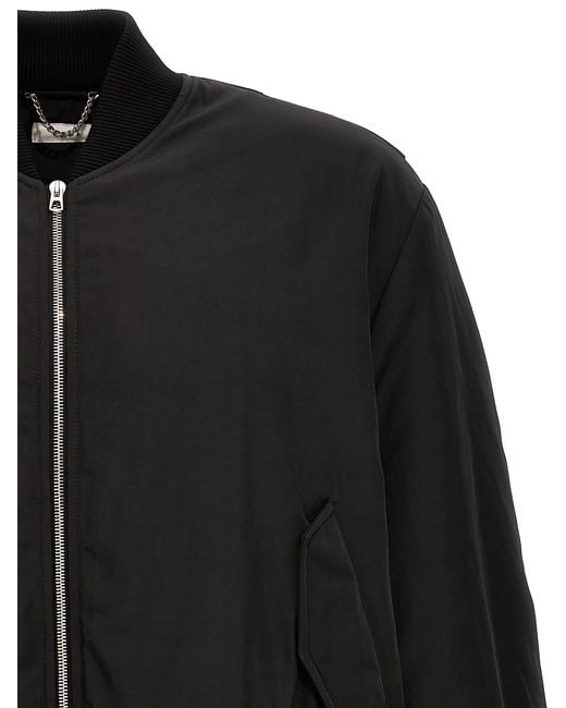 1989 STUDIO Black Nylon Bomber Jacket Polyester Down Jacket, Parka, Casual for men