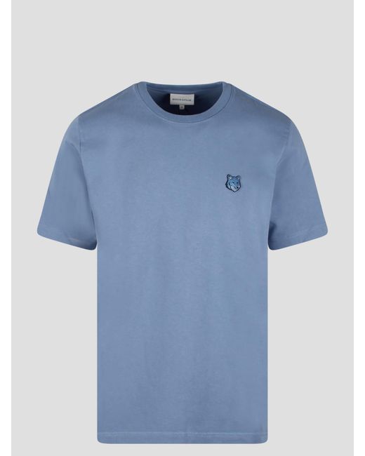 Maison Kitsuné Blue Bold Fox Head Patch T-Shirt for men