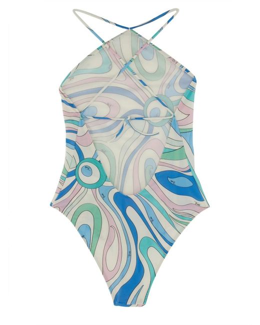 Emilio Pucci Blue One-Piece Swimsuit