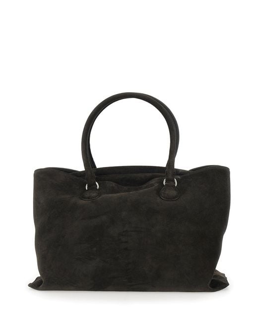 OSOI Black Shell Brot Large Shopper With Two Handles And Key Pendant