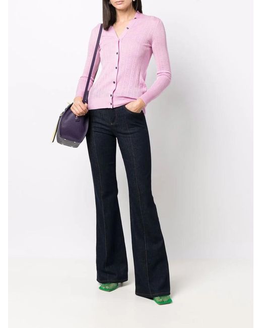 Ferragamo Pink Gancini Knitted Cardigan