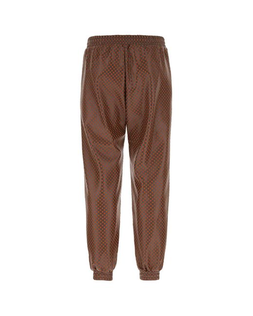 Koche Brown Polyester And Synthetic Leather Joggers