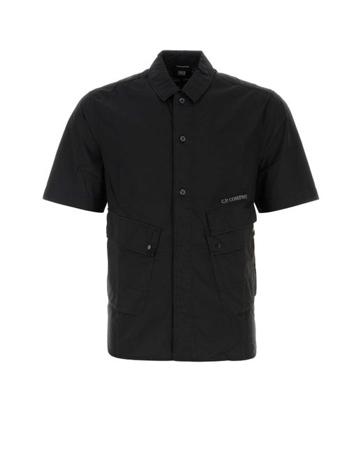 C P Company Black Cotton Shirt for men