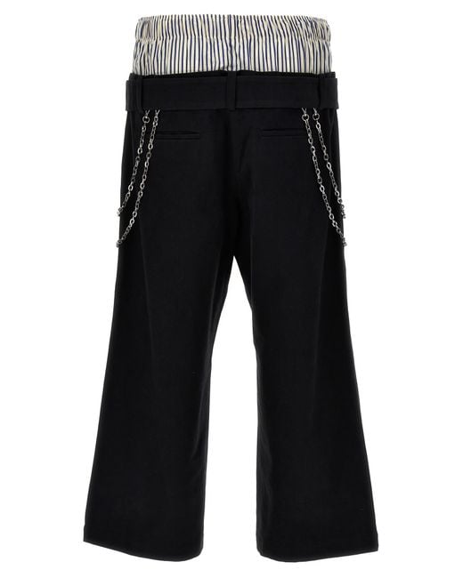 Bluemarble Black Double Layered Boxer Pants for men