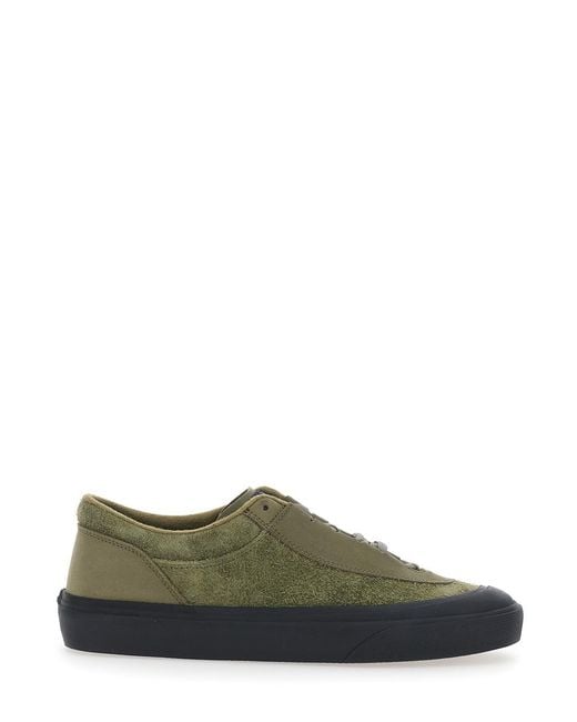 Stone Island Green Low-Top Sneakers Suede Calf Leather Trainers for men