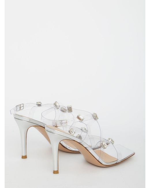 Gianvito Rossi White Crystal Fever Sandals