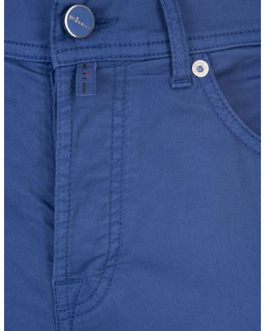Kiton Blue Cobalt 5 Pocket Straight Leg Trousers for men