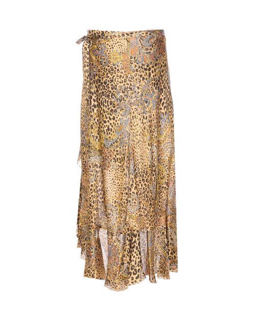 Etro Natural Skirts Silk