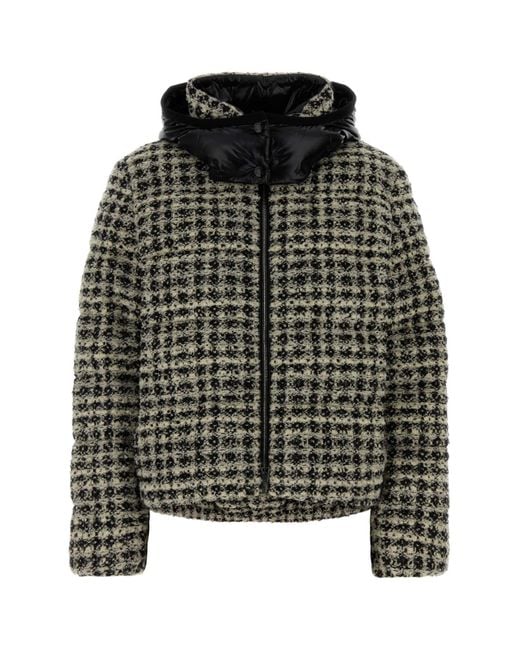 Moncler Black Two-Tone Tweed Andronne Down Jacket