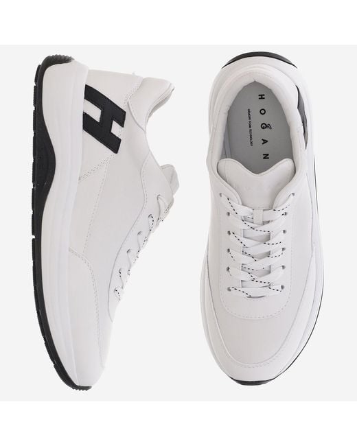 Hogan White Sneakers Hi-Light Nappa Leather Trainers for men
