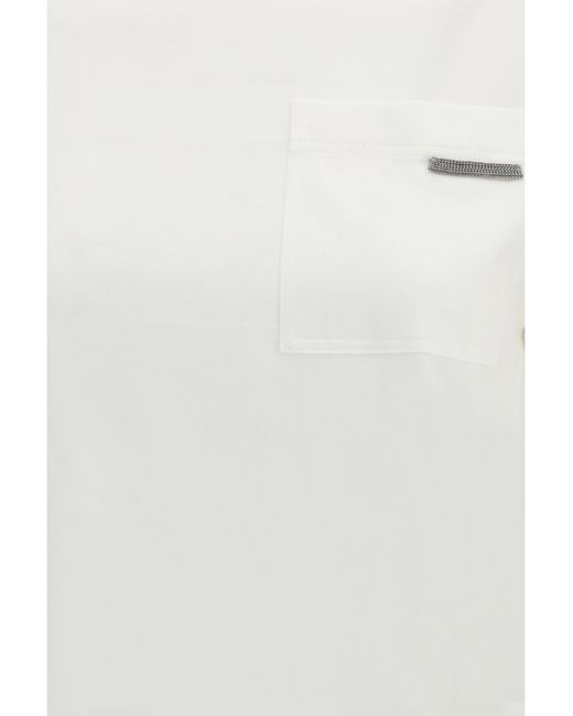 Brunello Cucinelli White Cotton T-Shirt T-Shirts