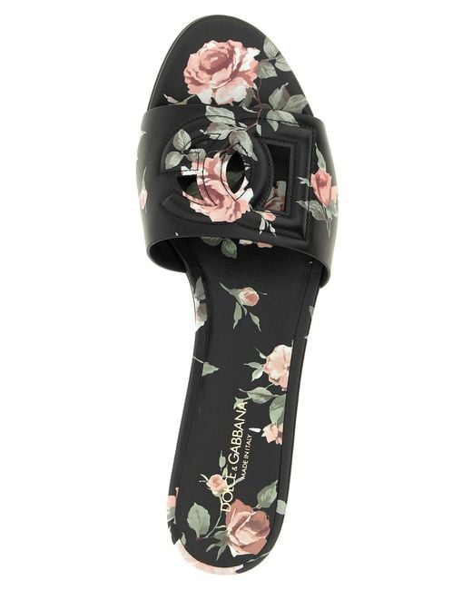 Dolce & Gabbana Black Calfskin Slides Shoe