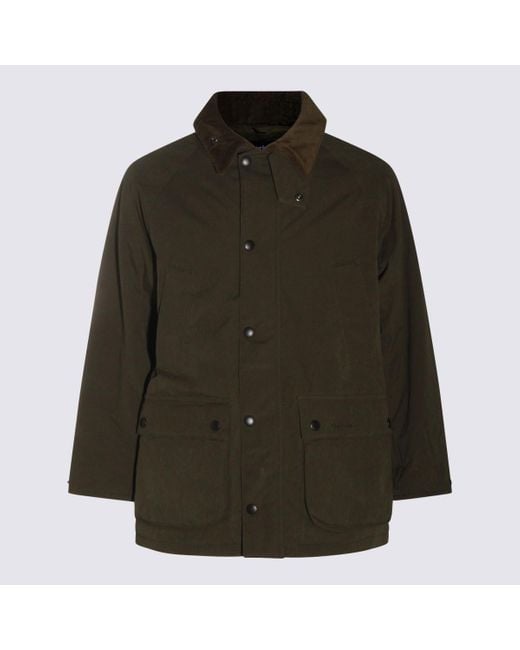 Barbour Green Cotton Padded Os Casual Jacket for men