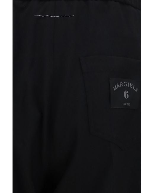 MM6 by Maison Margiela Black Drawstring Straight-Leg Pants for men