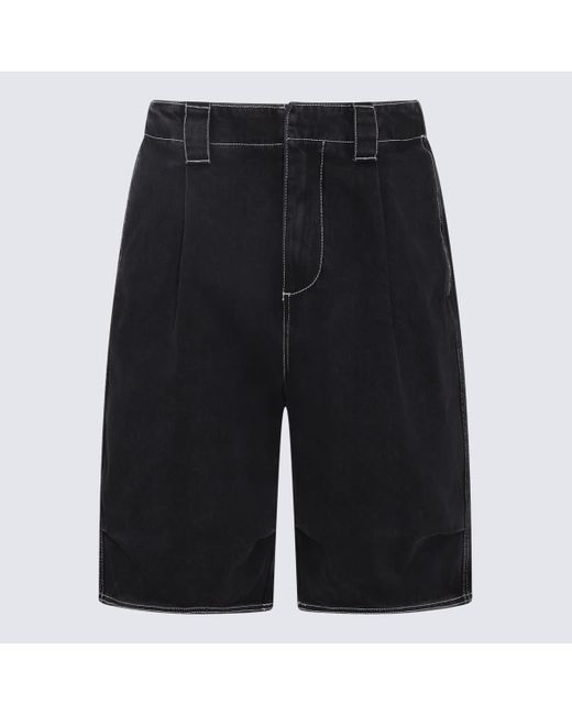 Sunnei Black Washed Denim Shorts for men