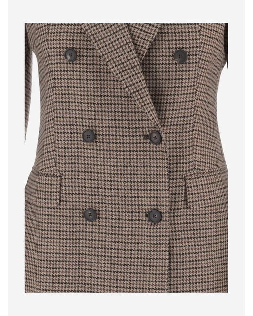 Tagliatore Brown Wool-Blend Double-Breasted Jacket