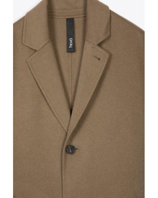 Hevò Brown Coat Mud Wool Unlined Coat for men