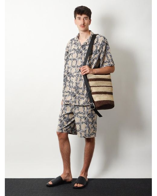 Loewe Natural Bucket Bag Paulas Ibiza Raffia Raffia/Leather Shoulder for men