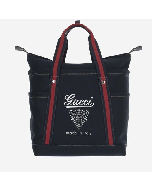 Gucci Black Printed Fabric Bag Cotton Shoulder for men