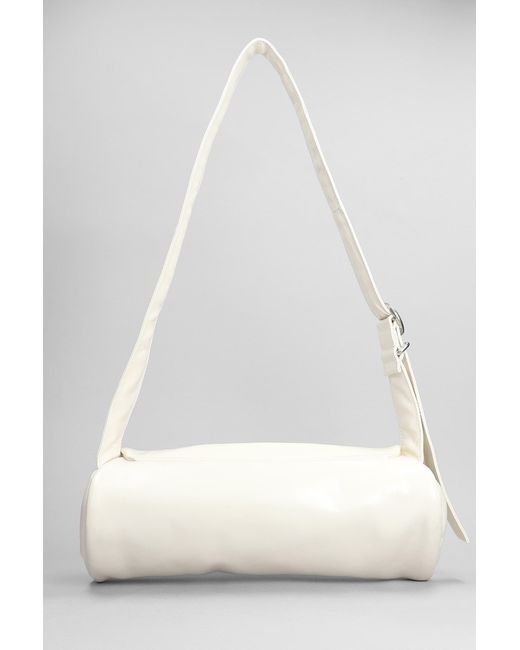 Jil Sander Cannolo Grande Shoulder Bag In White Leather