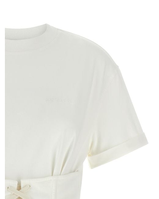 McQueen White Corset T-Shirt Cotton