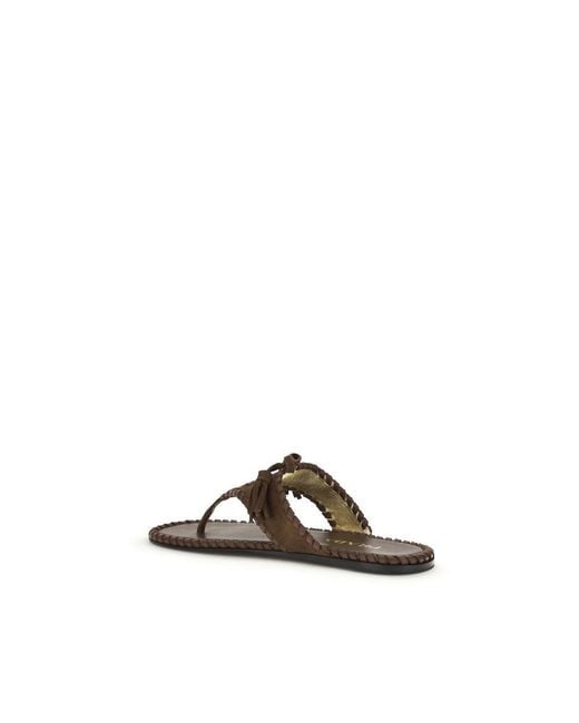 Prada Brown Calf Leather Bos Taurus Flat Sandals