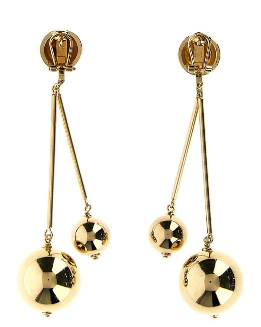 Carolina Herrera White 'Double Ball' Earrings