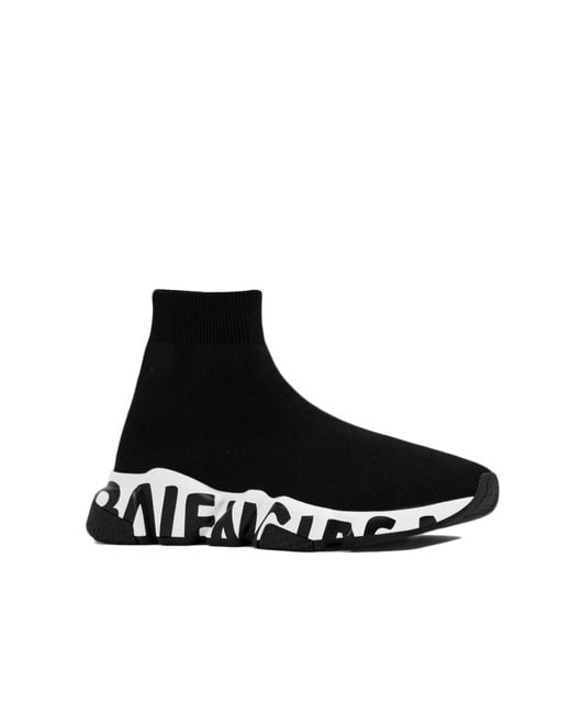 Balenciaga Black Speed Graffiti Sock Sneaker