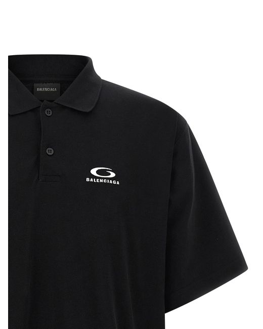 Balenciaga Black Laurel Classic Regular Polo Shirt for men