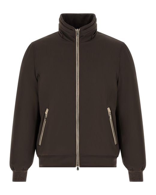 Brunello Cucinelli Black Polyamide Full-Length Jacket Clothing for men