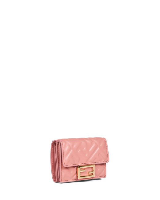 Fendi Pink Micro Trifold Baguette Wallet