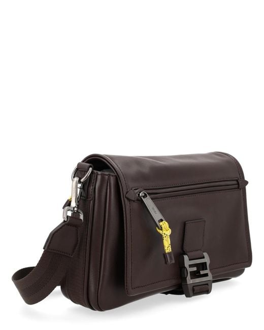 Fendi Gray Messenger Bag Flux Leather Calf Shoulder for men