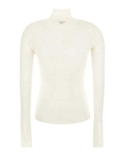 Bottega Veneta White Classic Turtleneck Sweater