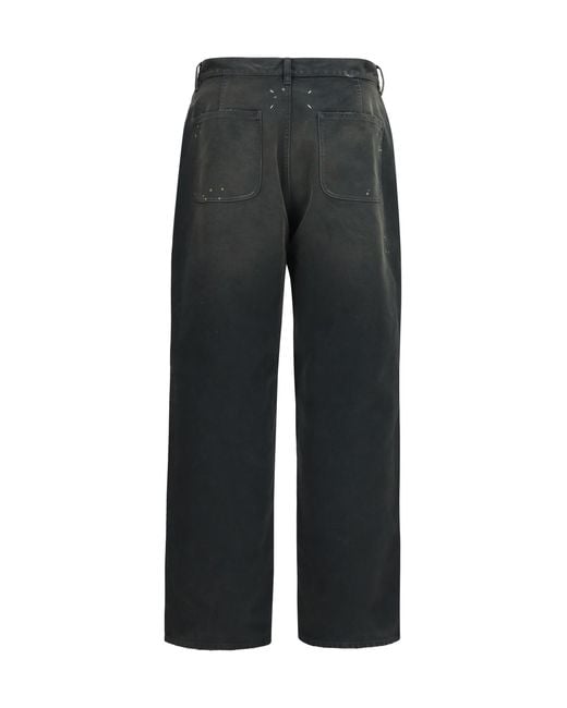 Maison Margiela Black Double-Dye Workwear Pants Cotton for men