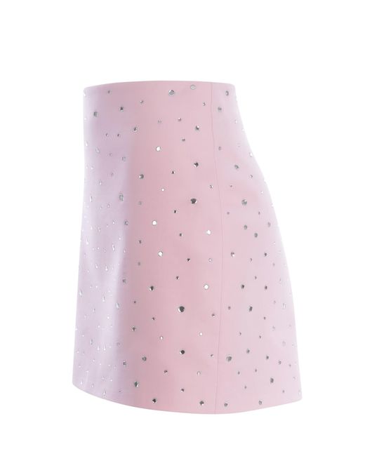 GIUSEPPE DI MORABITO Pink Skirt Rhinestone Made Of Cotton Blend