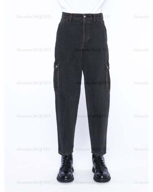 Alexander McQueen Black Cargo Jeans for men