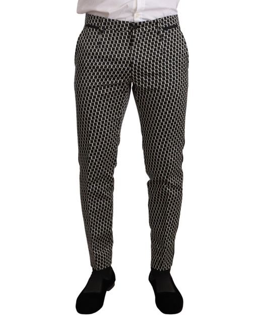Dolce & Gabbana Black Elegant Martini Check Three-Piece Suit for men
