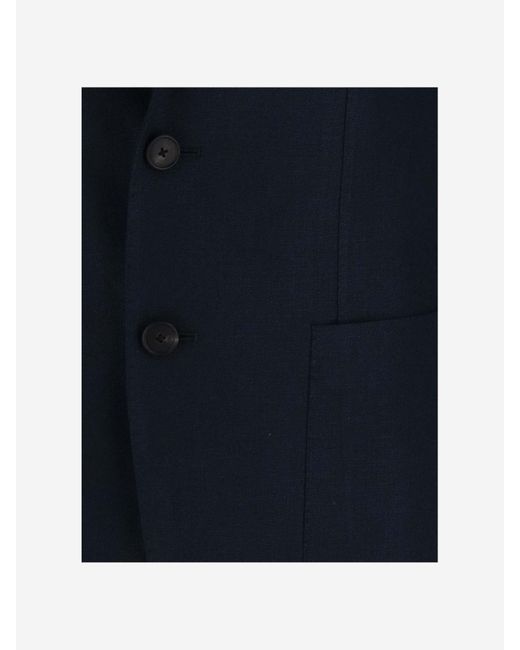 Tagliatore Blue Single-Breasted Linen Blazer for men