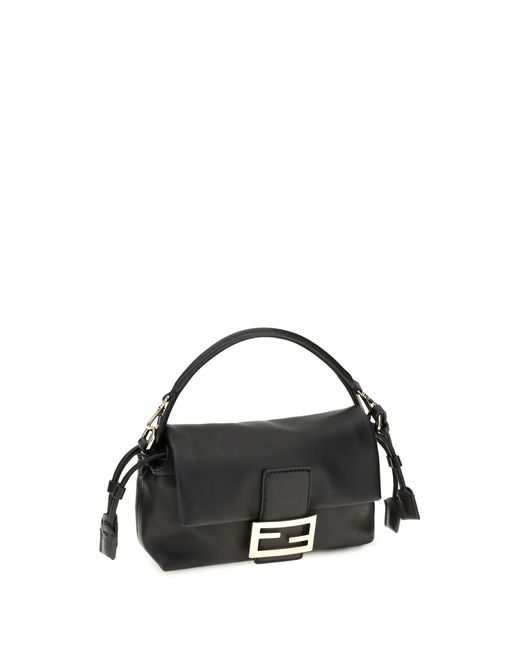 Fendi Black Small Baguette Soft Nappa Leather Handbag Upper: Lamb Ovis Aries Shoulder Bags