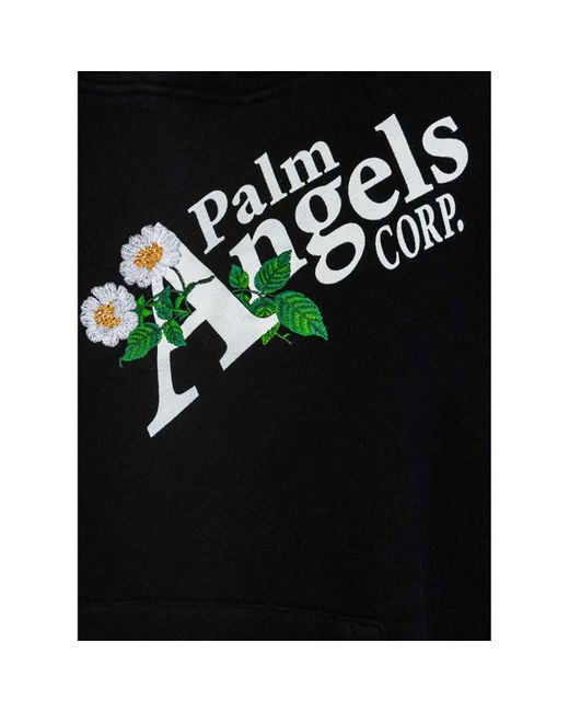 Palm Angels Black Printed Logo Sweatshirt for men
