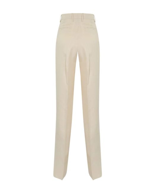 Tagliatore Natural Ebony Linen Trousers