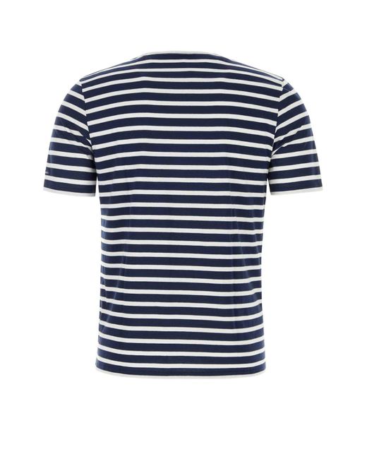 Saint James Blue Embroidered Cotton Levant Modern T-Shirt for men
