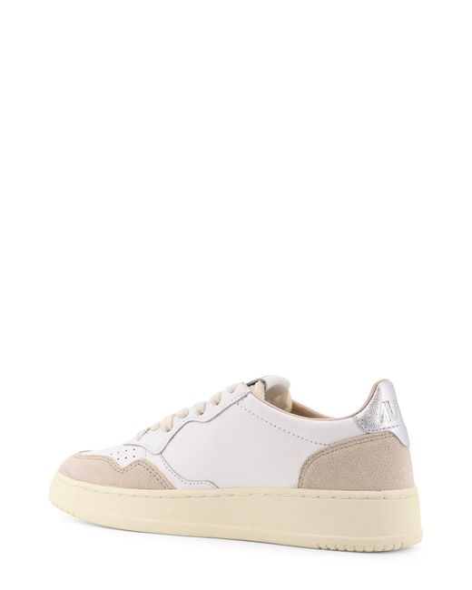 Autry White Medalist Low Leather Low-Top Sneakers With Suede Inserts