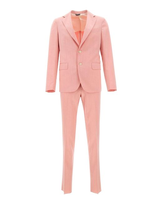 Brian Dales Pink Cool Wool Two-Piece Suit for men
