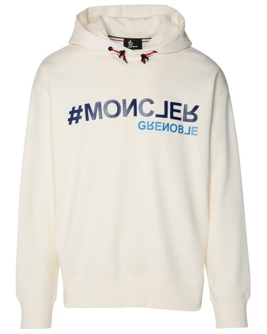 Moncler Gray Ivory Cotton Sweatshirt for men