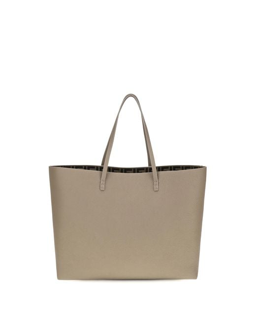Fendi White Medium Roll Roman Leather Shopping Bag Calf Bos Taurus Shoulder
