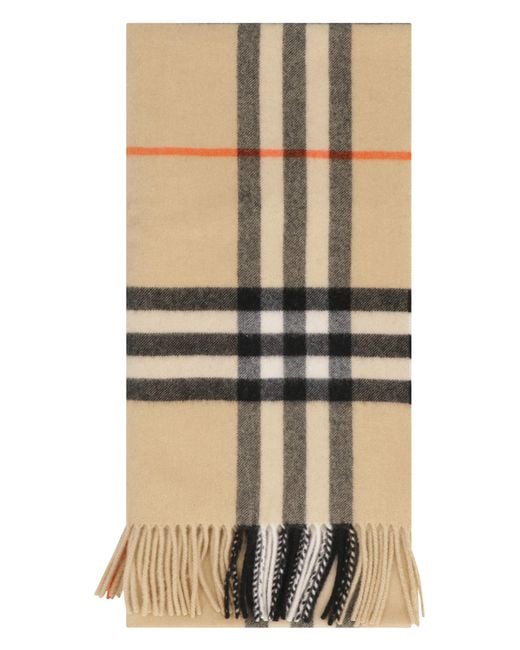 Burberry Natural Checked Cashmere Scarf for men