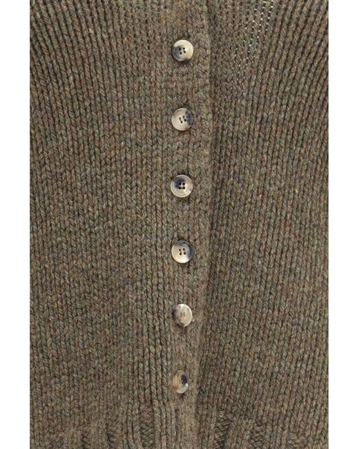 Khaite Brown Axel V-Neck Cardigan Kashmir/Capra Hircus
