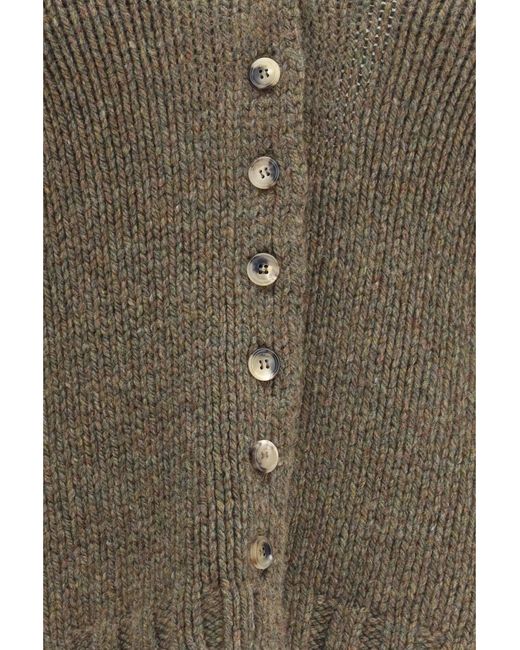 Khaite Green Cardigan Axel V-Neck Cashmere